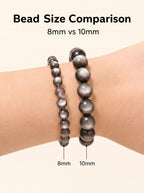 Premium Silver Sheen Obsidian Beaded Bracelet | Hand-Polished Natural Gemstone Jewelry for Focus & Balance