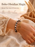 Premium Silver Sheen Obsidian Beaded Bracelet | Hand-Polished Natural Gemstone Jewelry for Focus & Balance