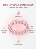 Premium Rose Quartz Beaded Bracelet | Hand-Polished Natural Gemstone Jewelry for Self-Love & Harmony