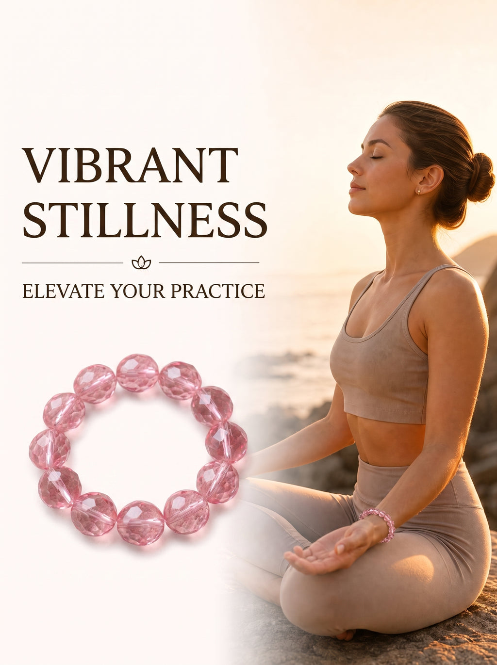 Premium Rose Quartz Beaded Bracelet | Hand-Polished Natural Gemstone Jewelry for Self-Love & Harmony