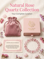 Premium Rose Quartz Beaded Bracelet | Hand-Polished Natural Gemstone Jewelry for Self-Love & Harmony