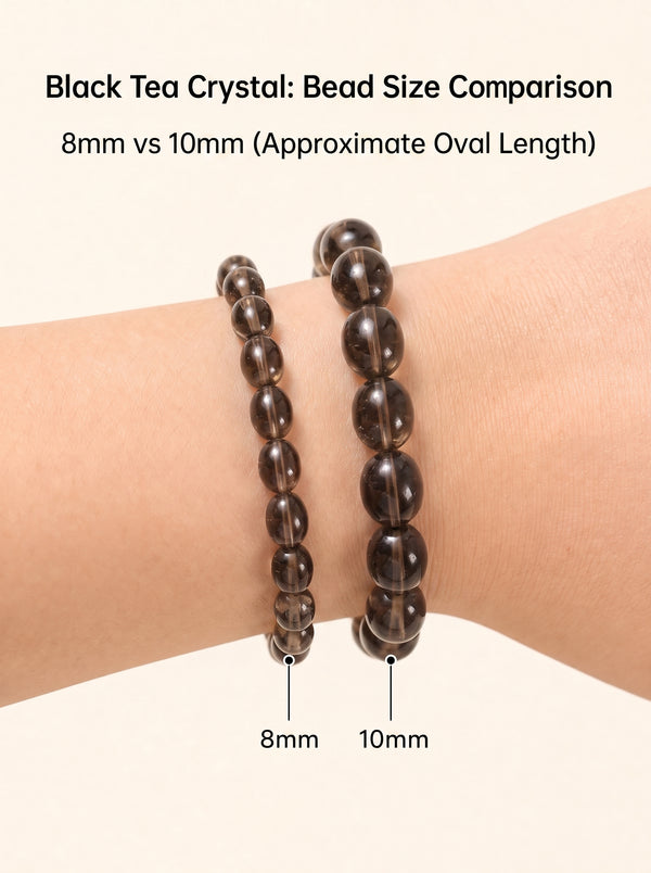 Premium Smoky Quartz Beaded Bracelet | Hand-Polished Natural Gemstone Jewelry for Mindfulness & Clarity