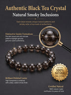 Premium Smoky Quartz Beaded Bracelet | Hand-Polished Natural Gemstone Jewelry for Mindfulness & Clarity