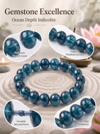 Premium Indicolite Blue Tourmaline Bracelet | Hand-Polished Natural Gemstone Jewelry for Wisdom & Confidence