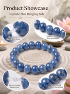 Premium Blue Aventurine Beaded Bracelet | Hand-Polished Natural Gemstone Jewelry for Inner Peace & Focus