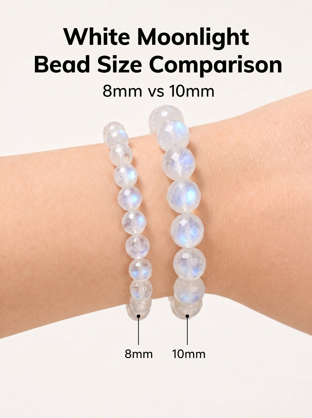 Premium White Moonstone Beaded Bracelet | Hand-Polished Natural Gemstone Jewelry for Clarity & Grace