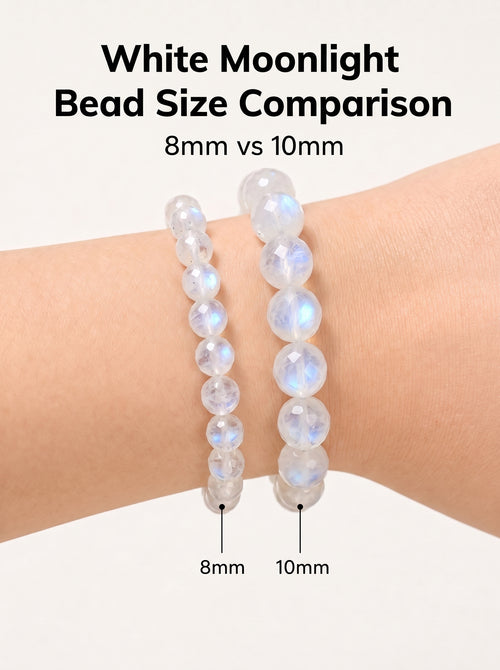 Premium White Moonstone Beaded Bracelet | Hand-Polished Natural Gemstone Jewelry for Clarity & Grace
