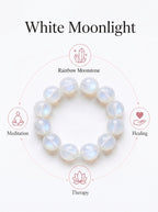 Premium White Moonstone Beaded Bracelet | Hand-Polished Natural Gemstone Jewelry for Clarity & Grace