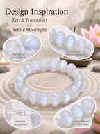 Premium White Moonstone Beaded Bracelet | Hand-Polished Natural Gemstone Jewelry for Clarity & Grace