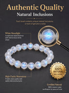 Premium White Moonstone Beaded Bracelet | Hand-Polished Natural Gemstone Jewelry for Clarity & Grace