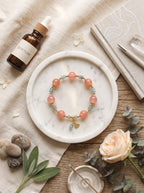 "Seek Blossom" Premium Natural Moss Agate & Phantom Quartz Bracelet: Heart & Throat Chakra Alignment, Wash Away Cognitive Fatigue & Manifest Executive Clarity