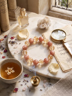 "Foil Koi" Premium Full-Inclusion Fire Quartz & Lepidolite Bracelet: Heart & Solar Plexus Alignment, Dissolve Executive Anxiety & Manifest Asymmetric Wealth Turnarounds