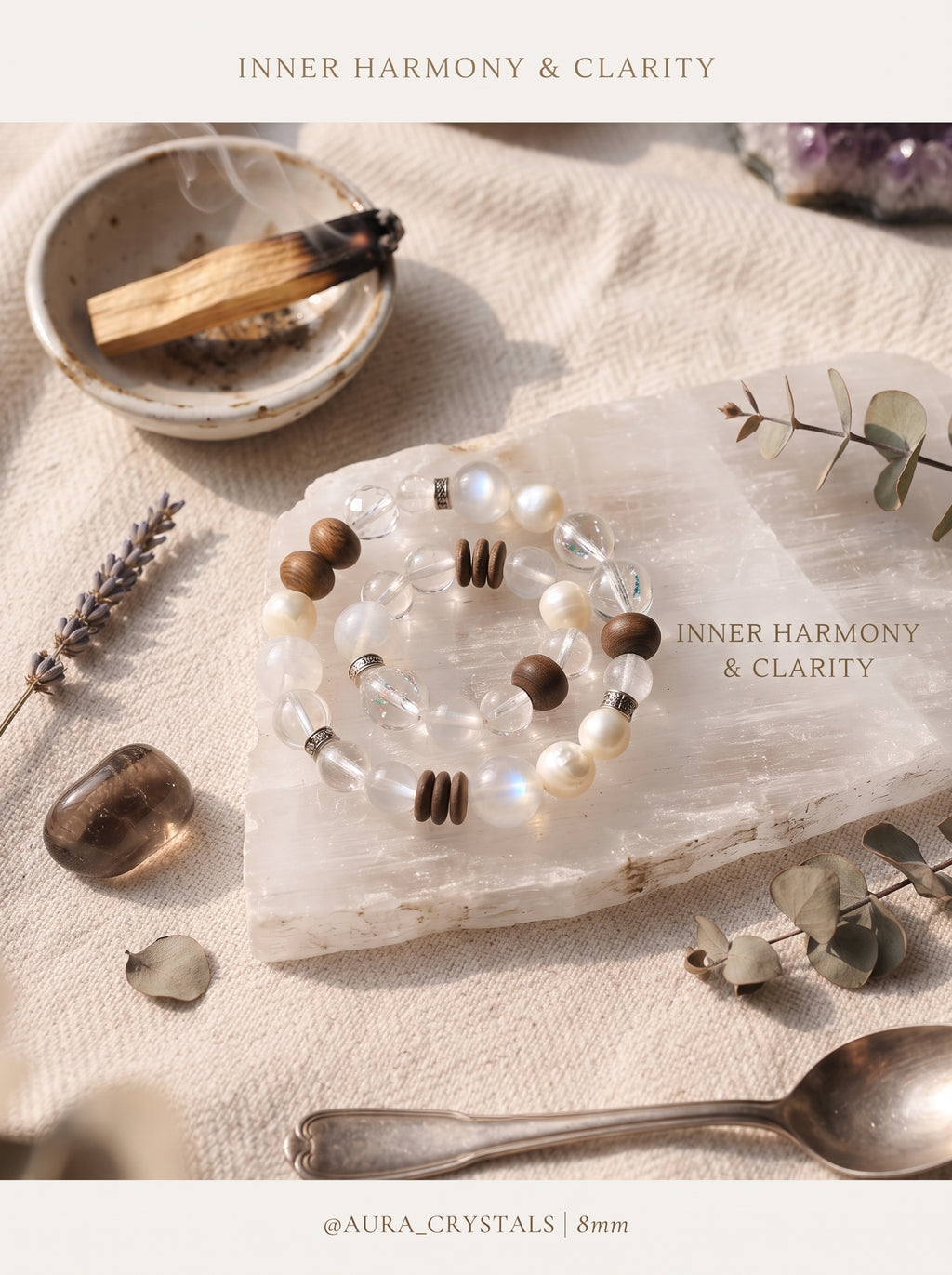 "Five Elements: Metal" Premium Azeztulite White Quartz Bracelet: Intercept Digital Static, Purify Aura Leakage & Guarantee Executive Security