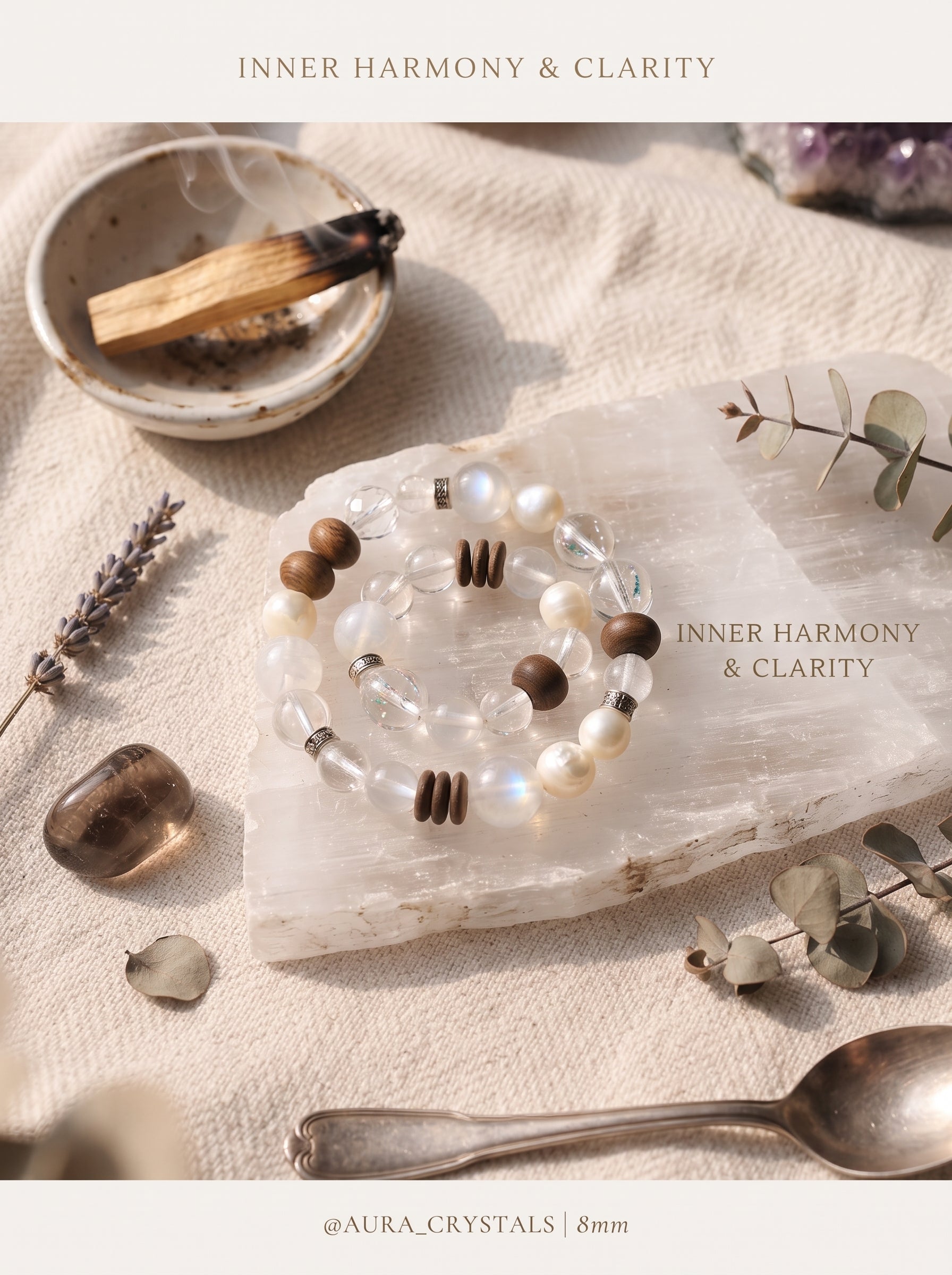 "Five Elements: Metal" Premium Azeztulite White Quartz Bracelet: Intercept Digital Static, Purify Aura Leakage & Guarantee Executive Security