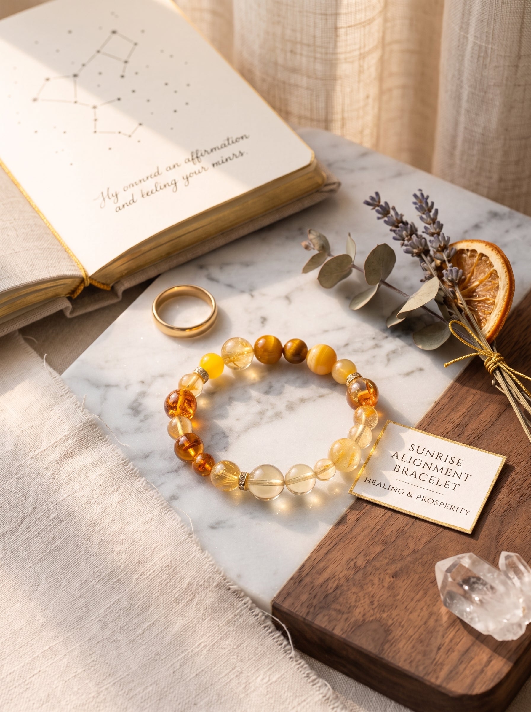 "Five Elements: Earth" Natural Citrine Bracelet: Stimulate Solar Plexus Abundance, Eradicate Scarcity Fear & Master Precision Investment
