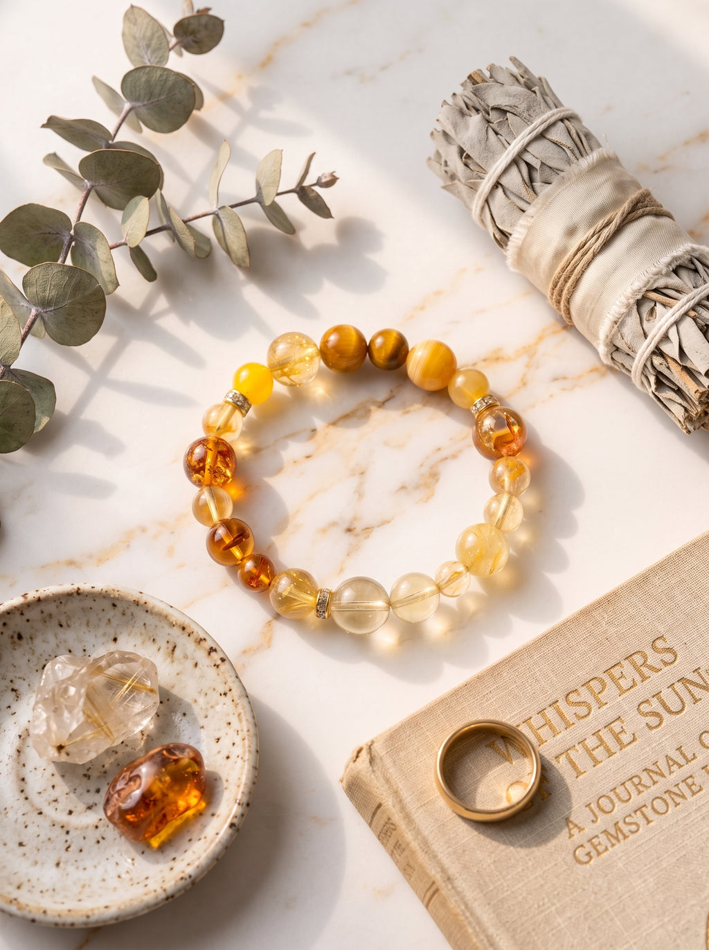 "Five Elements: Earth" Natural Citrine Bracelet: Stimulate Solar Plexus Abundance, Eradicate Scarcity Fear & Master Precision Investment