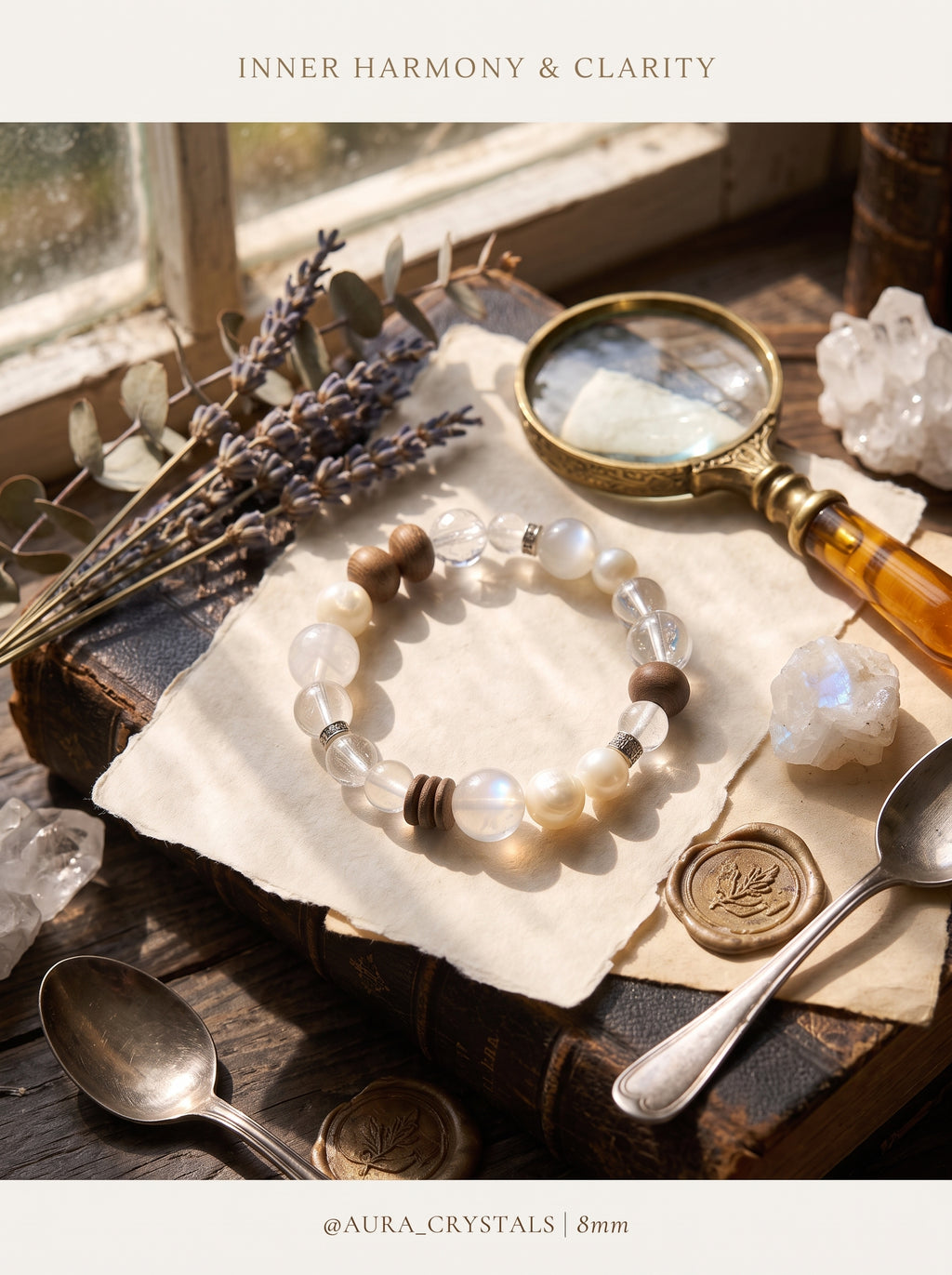 "Five Elements: Metal" Premium Azeztulite White Quartz Bracelet: Intercept Digital Static, Purify Aura Leakage & Guarantee Executive Security
