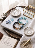 "Five Elements: Water" Natural Aquamarine Energy Bracelet: Dissolve Dawn Anxiety and Reclaim Clear Executive Communication