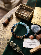 "Five Elements: Water" Natural Aquamarine Energy Bracelet: Dissolve Dawn Anxiety and Reclaim Clear Executive Communication
