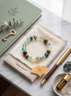 "Five Elements: Wood" Green Phantom Quartz Bracelet: Tiered Mountain Matrix for Breaking Scaling Plateaus and Manifesting Enterprise Wealth