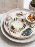 "Five Elements: Wood" Green Phantom Quartz Bracelet: Tiered Mountain Matrix for Breaking Scaling Plateaus and Manifesting Enterprise Wealth