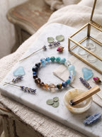 "Five Elements: Water" Natural Aquamarine Energy Bracelet: Dissolve Dawn Anxiety and Reclaim Clear Executive Communication