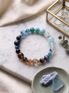 "Five Elements: Water" Natural Aquamarine Energy Bracelet: Dissolve Dawn Anxiety and Reclaim Clear Executive Communication