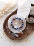 🪵The Resonance of Quiet Depth | Natural Kyanite, Rabbit-Hair Quartz & Agarwood Beaded Bracelet