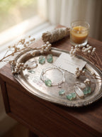 The Resonance of Foresight | Natural Clear Quartz & Prehnite Beaded Bracelet