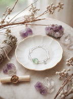 The Resonance of Foresight | Natural Clear Quartz & Prehnite Beaded Bracelet