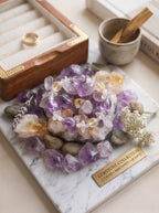 💛 The Solar Prism | Natural Lemon Quartz, Prehnite, Amethyst & Citrine Beaded Bracelet