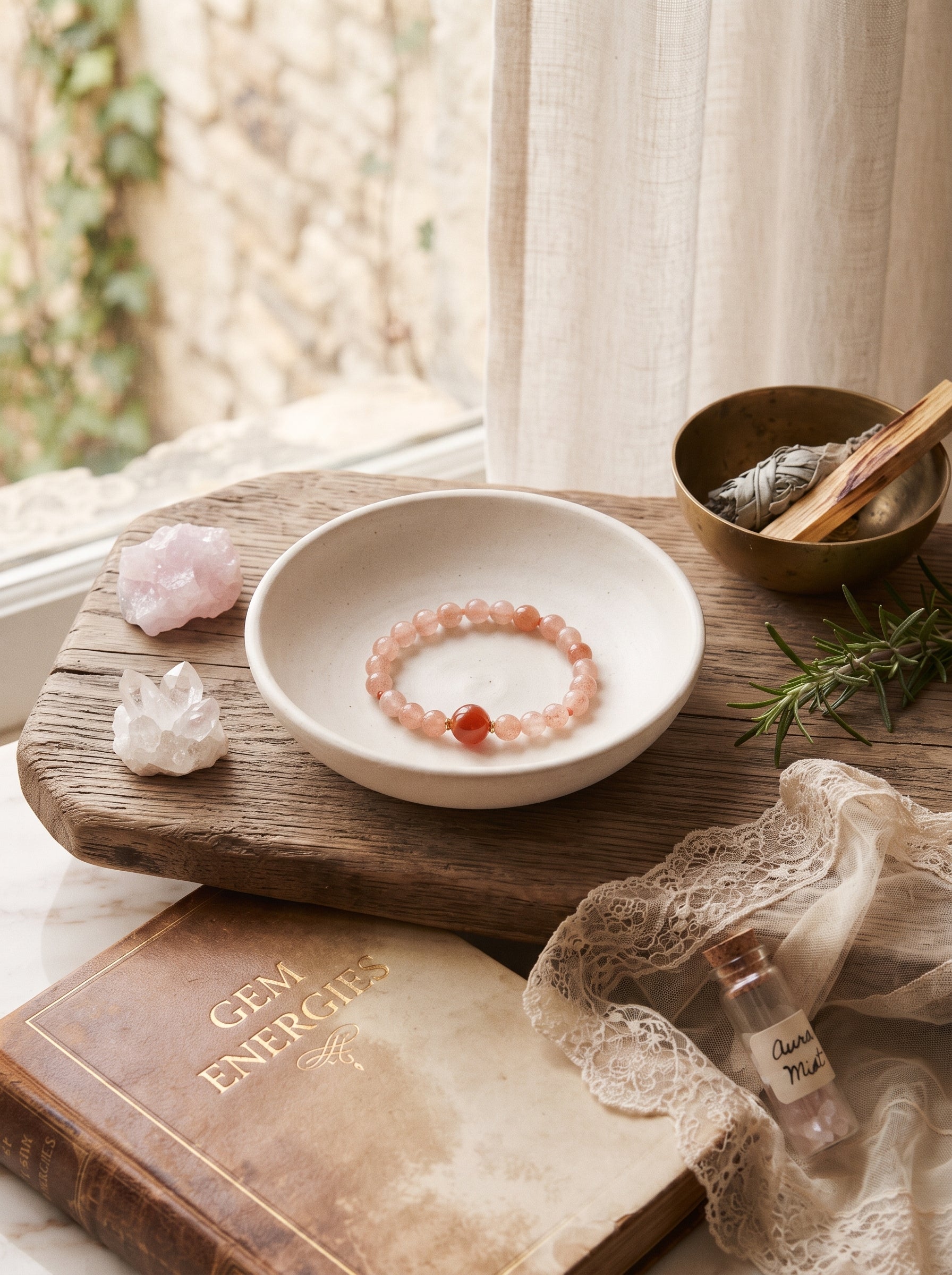 ❤️ The Resonance of Kinetic Grace | Natural Southern Red Agate & Pale Pink Chalcedony Beaded Bracelet