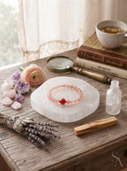 ❤️ The Resonance of Kinetic Grace | Natural Southern Red Agate & Pale Pink Chalcedony Beaded Bracelet