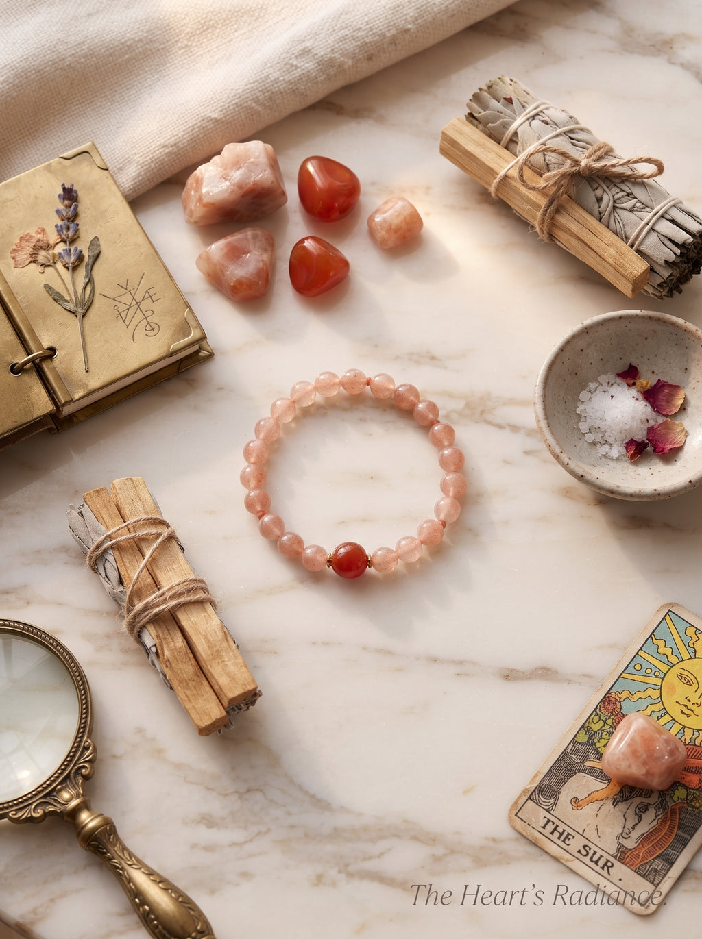 ❤️ The Resonance of Kinetic Grace | Natural Southern Red Agate & Pale Pink Chalcedony Beaded Bracelet