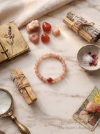 ❤️ The Resonance of Kinetic Grace | Natural Southern Red Agate & Pale Pink Chalcedony Beaded Bracelet