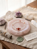 ❤️  Understanding the Crown & Root Chakra | Natural Clear Quartz & Carnelian Beaded Bracelet