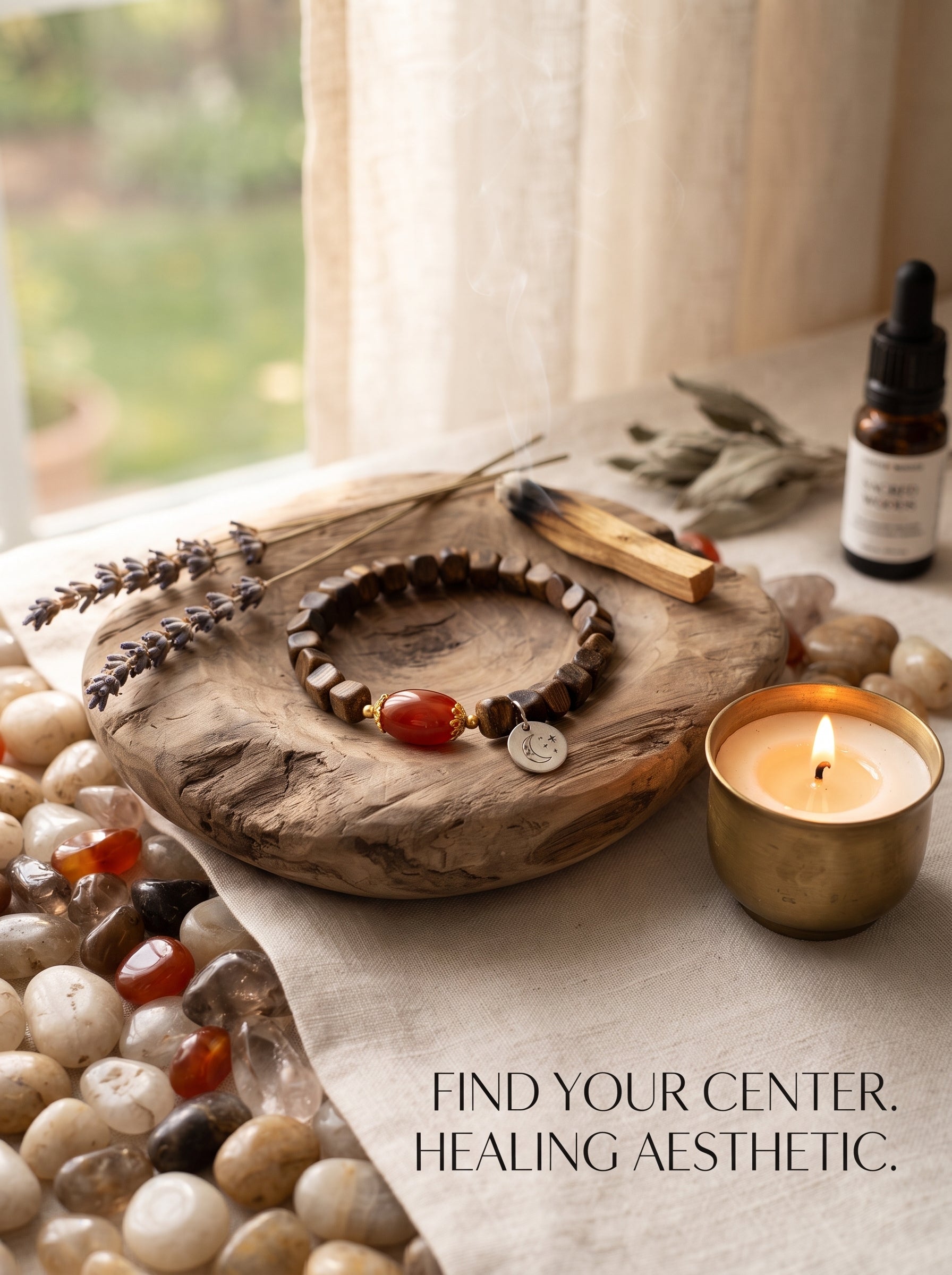 ❤️ The Embers of Sovereignty | Ultra-Premium Wild Kinam Agarwood & Flame Southern Red Agate Beaded Bracelet