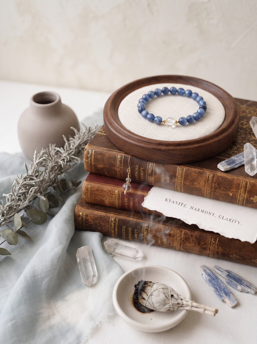 💙 The Resonance of Lunisolar Light | Natural Clear Quartz & Blue Moonstone Beaded Bracelet