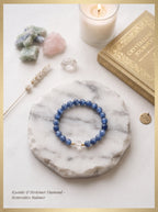 💙 The Resonance of Lunisolar Light | Natural Clear Quartz & Blue Moonstone Beaded Bracelet