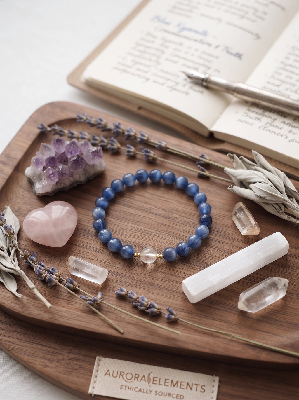 💙 The Resonance of Lunisolar Light | Natural Clear Quartz & Blue Moonstone Beaded Bracelet
