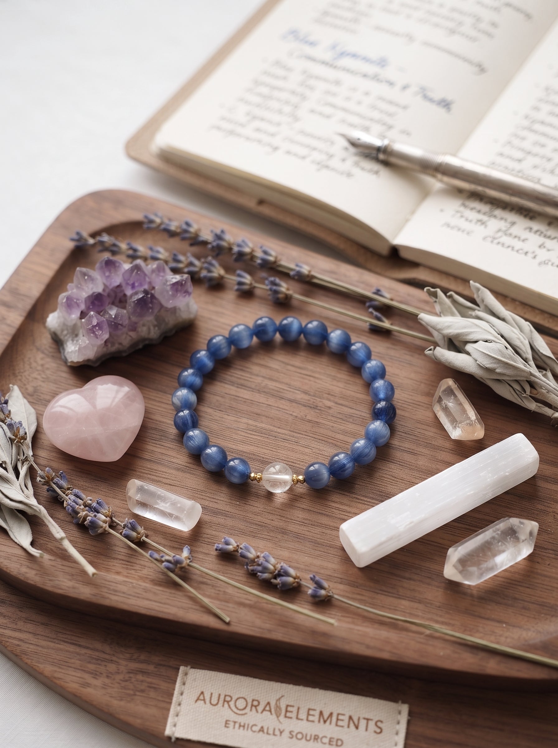 💙 The Resonance of Lunisolar Light | Natural Clear Quartz & Blue Moonstone Beaded Bracelet