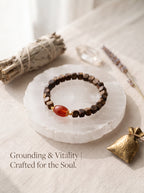 ❤️ The Embers of Sovereignty | Ultra-Premium Wild Kinam Agarwood & Flame Southern Red Agate Beaded Bracelet