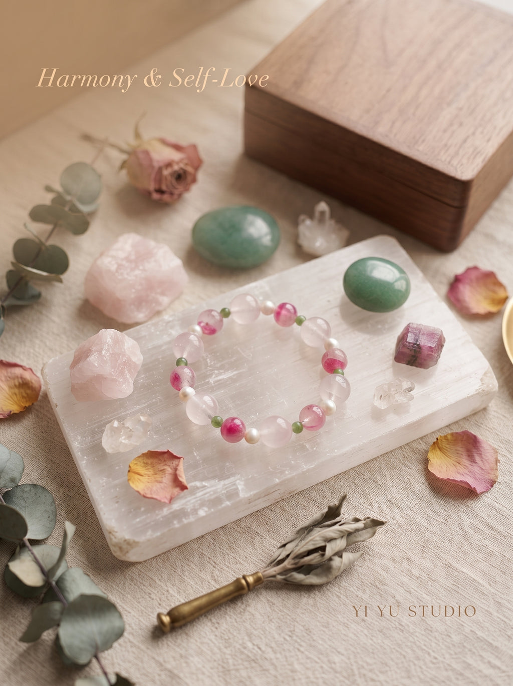 🌸The Synthesis of Gentle Power | Rose Quartz, Freshwater Pearl, Rhodonite & Jasper Beaded Bracelet