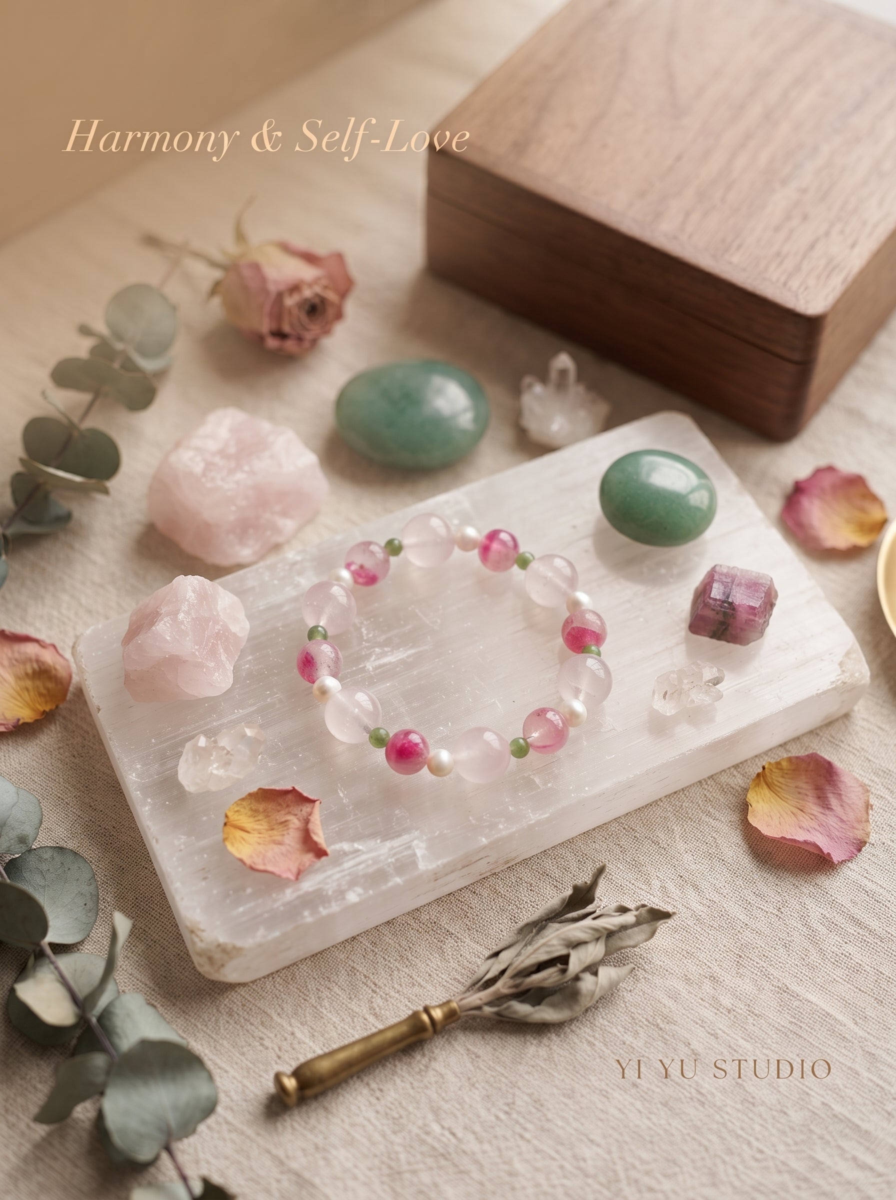 🌸The Synthesis of Gentle Power | Rose Quartz, Freshwater Pearl, Rhodonite & Jasper Beaded Bracelet