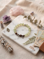 🪵 The Resonance of Sovereign Growth | Natural Green Rutilated Quartz & Agarwood Beaded Bracelet