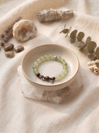 🪵 The Resonance of Sovereign Growth | Natural Green Rutilated Quartz & Agarwood Beaded Bracelet