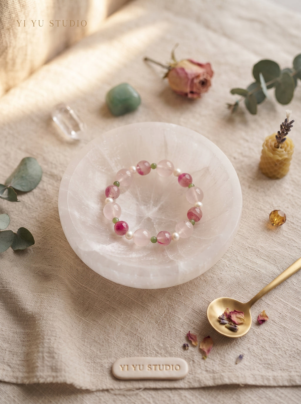 🌸The Synthesis of Gentle Power | Rose Quartz, Freshwater Pearl, Rhodonite & Jasper Beaded Bracelet