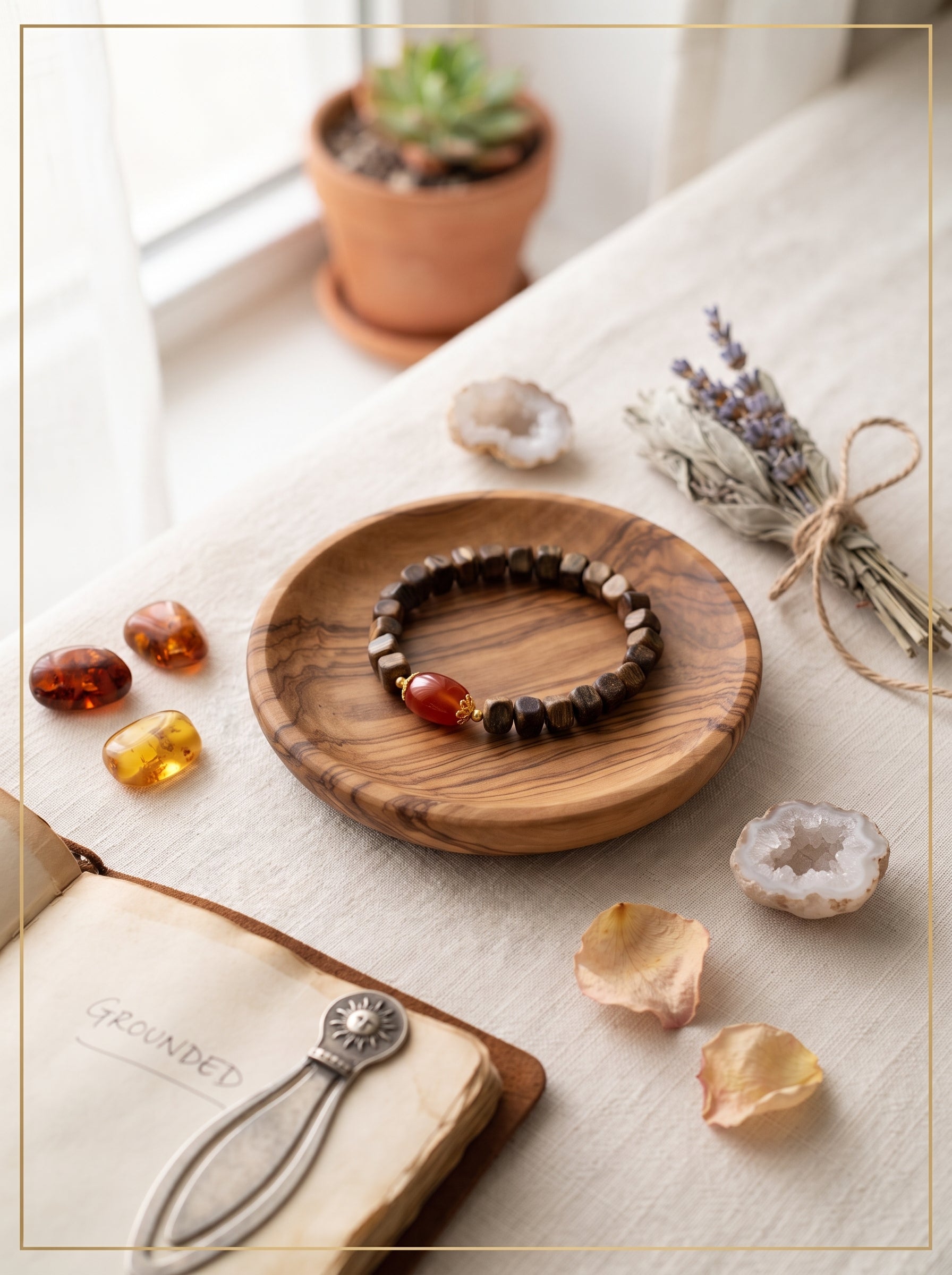 ❤️ The Embers of Sovereignty | Ultra-Premium Wild Kinam Agarwood & Flame Southern Red Agate Beaded Bracelet