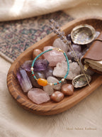 The Resonance of Primal Balance | Natural Baltic Amber & Turquoise Beaded Bracelet