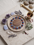❤️ The Kinetic Vector | Natural Cat's Eye Kyanite & Southern Red Agate Beaded Bracelet